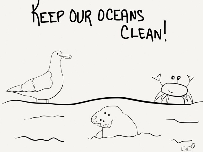 keep oceans clean coloring
